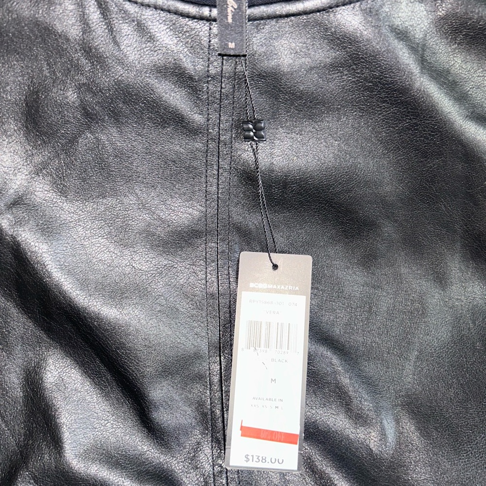 BCBG Black Leather shirt vest